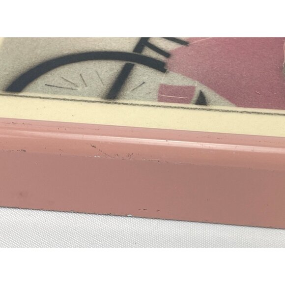 Vintage 1980s hand painted tile, framed original ceramic art - Picture 10 of 10